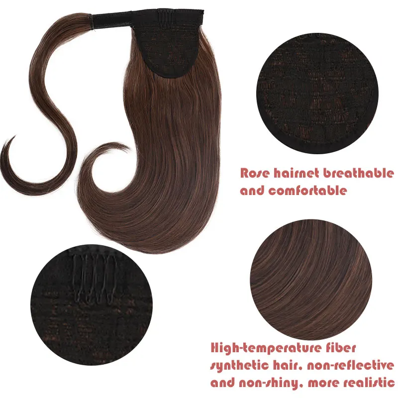 AOOSOO 18-дюймовый парик из синтетических волос с застежкой-липучкой для дам