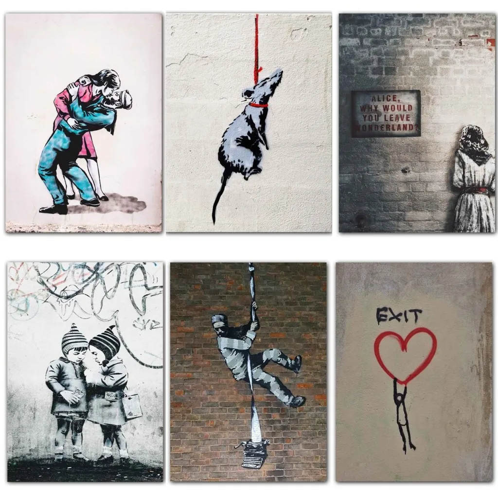 

Banksy Graffiti Art Canvas Painting Street Wall Painting Poster Living Room Corridor Bar Home Decoration Mural
