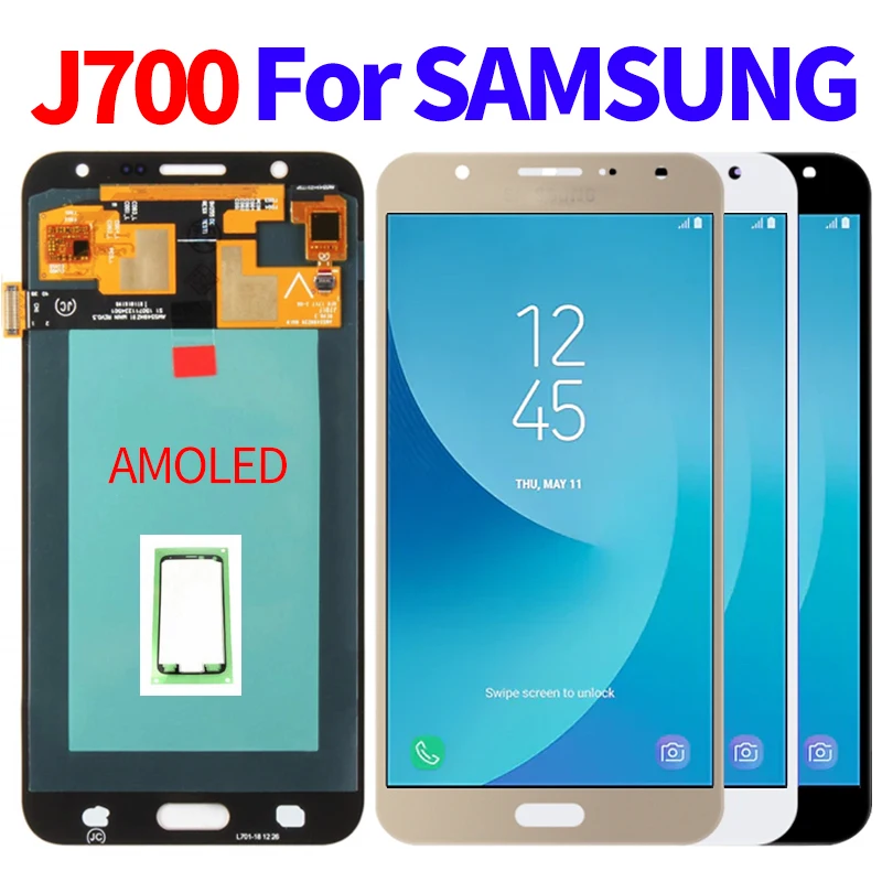 ЖК дисплей AMOLED для Samsung Galaxy J7 2015 J700 SM J700F J700H J700M J700H/DS сенсорный дигитайзер экран в
