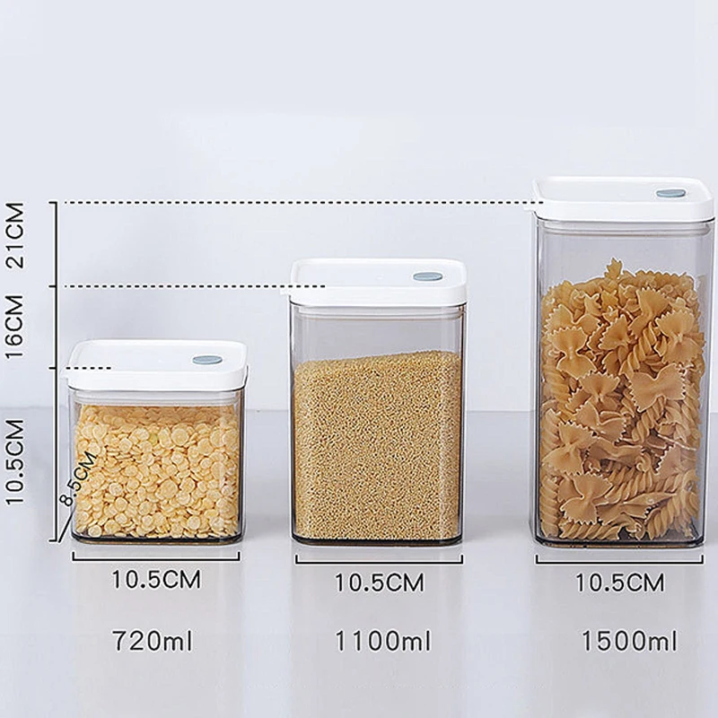 

3PCS Household Grain Multigrain Transparent Sealed Jar Food Storage Jar Dried Fruit Snack Storage Jar
