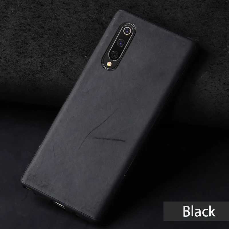 Black Чехол для Xiaomi mi 8 9 9se 9T A1 A2 A3 Lite из воловьей кожи для Max 3 mi x 2s 3 Red mi 6 7 7a Red mi Note 5 6 7 Pro Crazy Horse - Цвет: Black