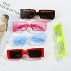 Солнцезащитные очки женские, цветные, прямоугольные, в широкой оправе, UV400