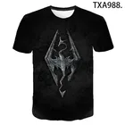 Новые 3D футболки SKYRIM с V-образным вырезом для пожилых людей, для мужчин и женщин, Детская летняя повседневная игровая футболка, топы с коротким рукавом, крутая футболка Skyrim