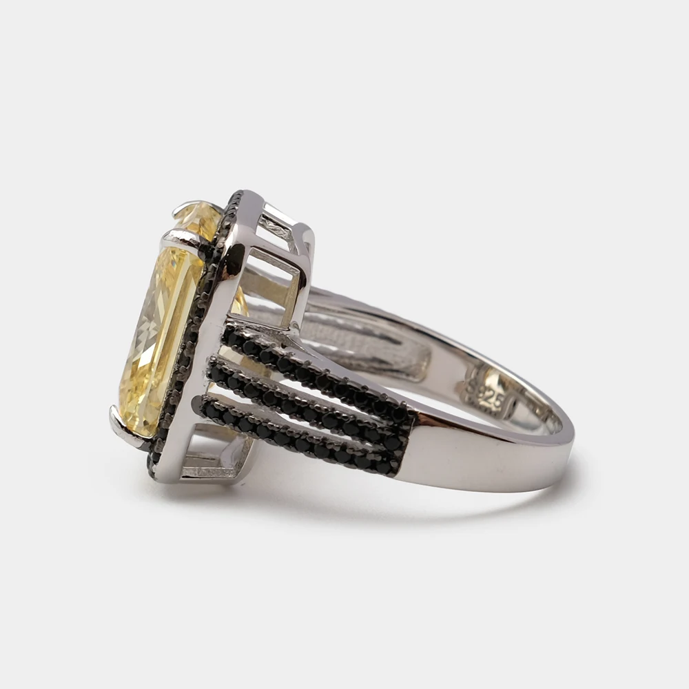 Бутик аморита Роскошные ювелирные изделия огранка подушки цитрин драгоценный