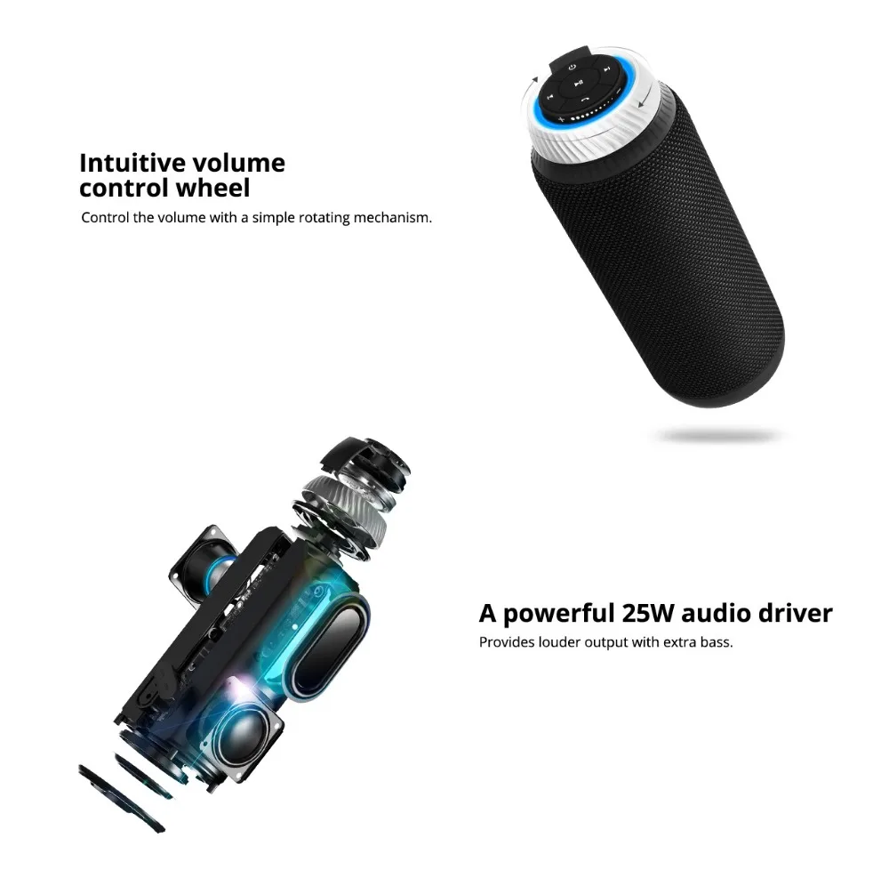 Tronsmart Element T6 Bluetooth Колонка портативный динамик сабвуфер 25 Вт с 360 стерео звук динамик s Встроенный микрофон