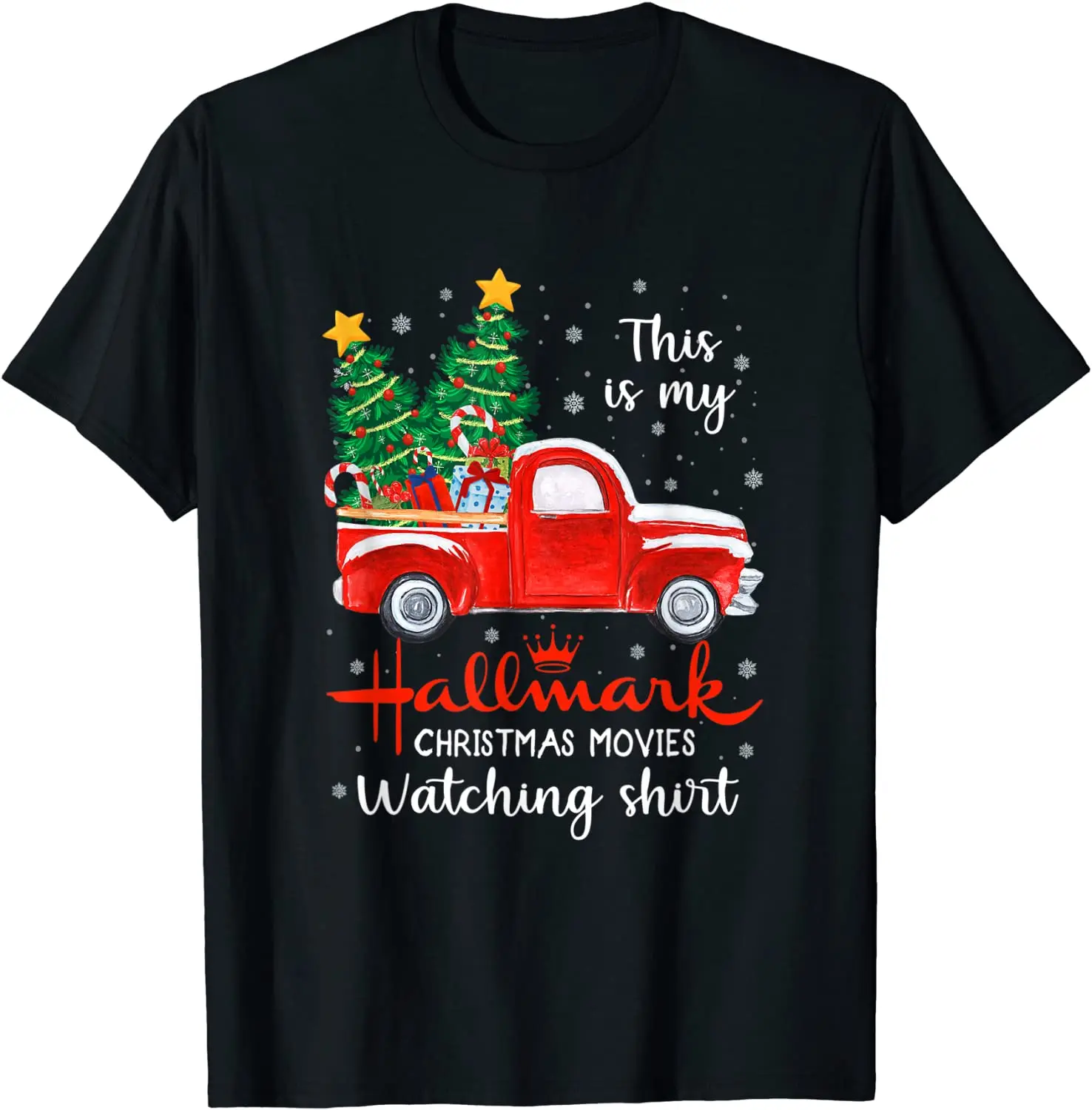 

Christmas This Is My Hallmarks Movie Watching Men Women Xmas T-Shirt
