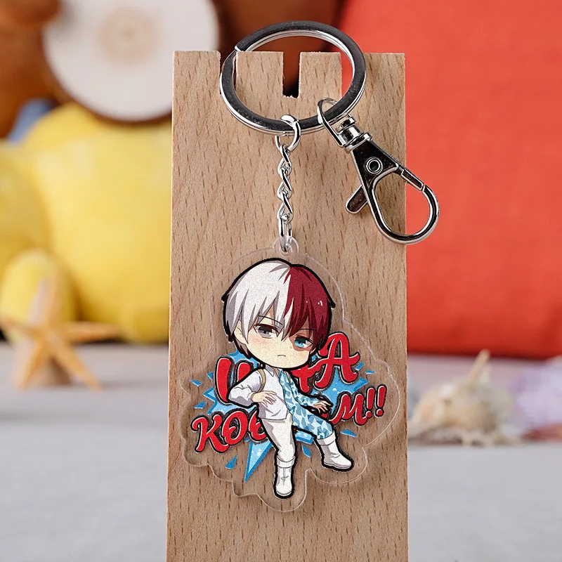 

Hot Anime Acrylic Keychains My Hero Academia Logo Pendants Key Chains Magic School College Car Keyrings Men Jewelry Gift
