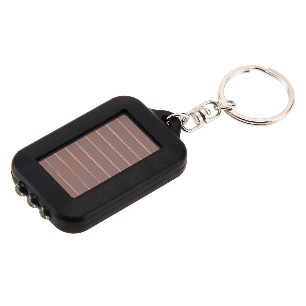 

Multifunctional Solar Light Energy 3 LED Electric Torch Key Chain Creative Portable Ourdoor Torch Key Ring for Camping Hiking
