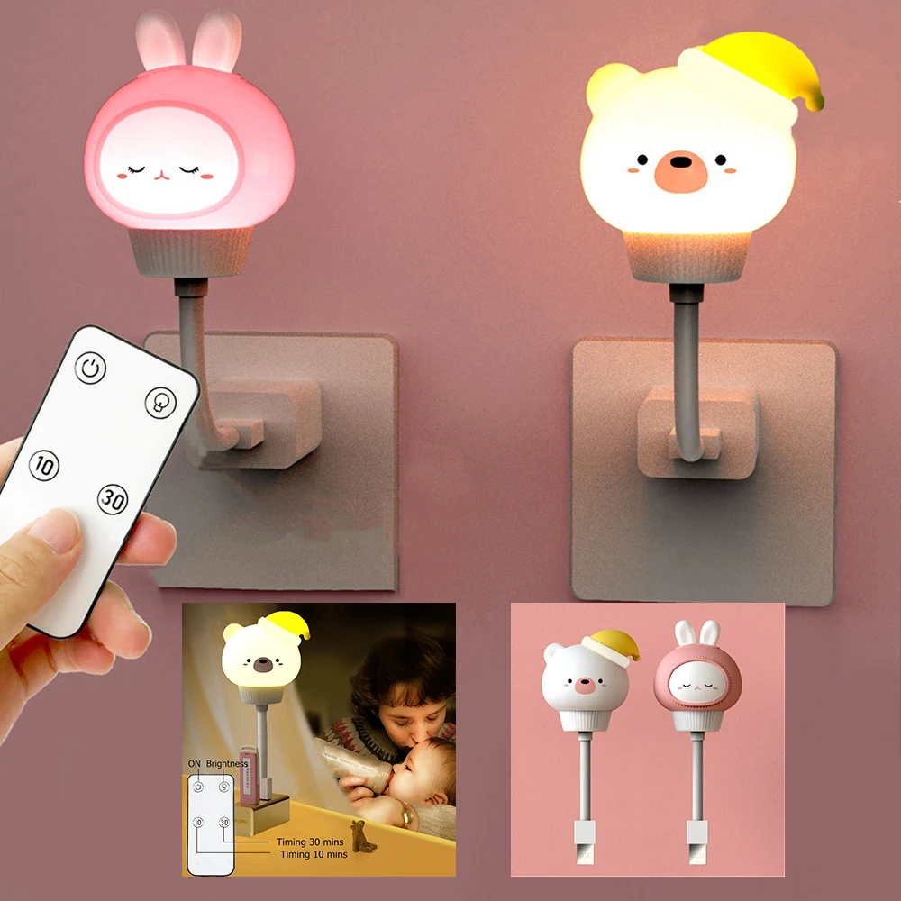 

Bedroomnightlamplightfor Children'slampfor kids baby nightlight girl room rabbitlantern animal led usb cute lighting