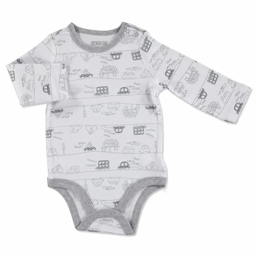 Ebebek HelloBaby/боди с длинными рукавами и принтом для малышей Детский комбинезон