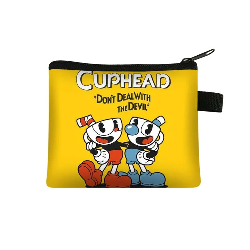 Мультяшный кошелек для мелочи Cuphead Mugman детский короткий мальчиков и девочек
