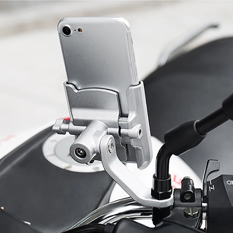 

Aluminum Alloy Cycling Stand High Quality Adjustable Bicycle Handlebar Phone Mount Motorcycle Rearview Mirror Phone Holder