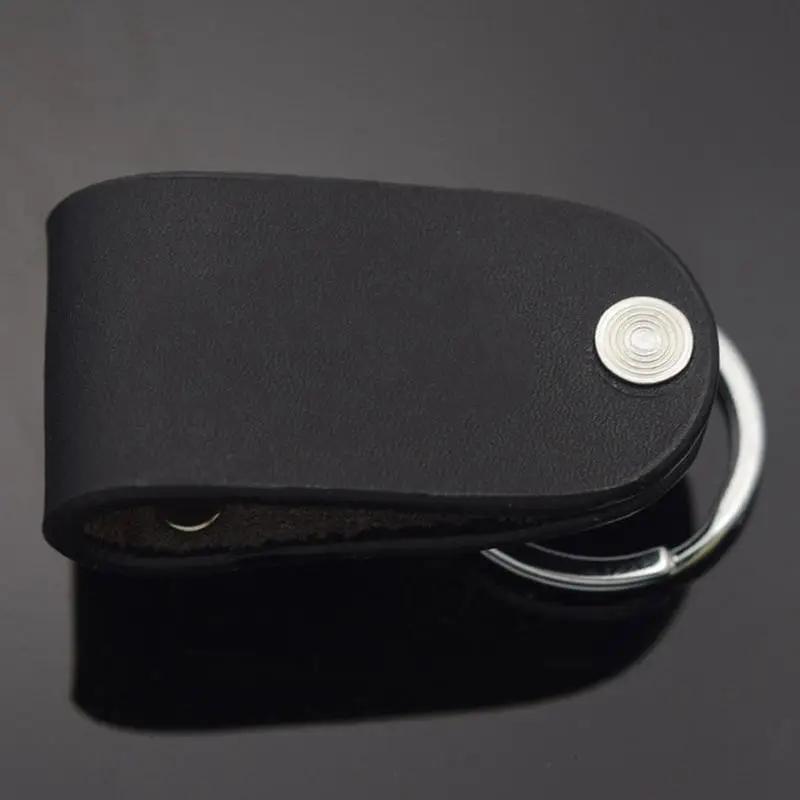Черный брелок для ключей из искусственной кожи стальной съемный мужчин деловой