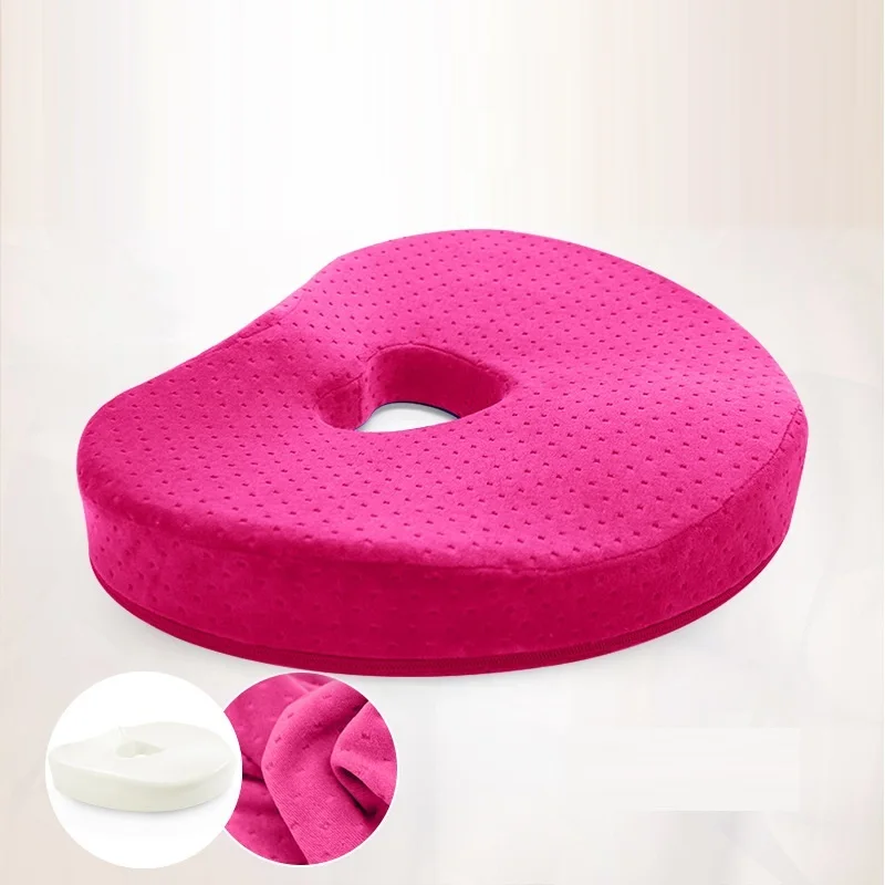 rose red Ортопедическая круглая подушка для копчика, кресло на колесах, Офисная Рабочая круглая подушка для студентов, бархатная ткань, набедренная подушка - Цвет: rose red