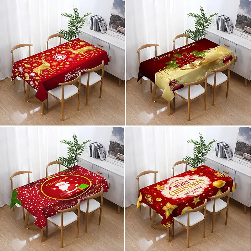 

Christmas Tablecloths Santa Claus Elk Merry Christmas Decor for Home Christmas 2021 Ornaments Navidad Xmas Gift New Year 2022