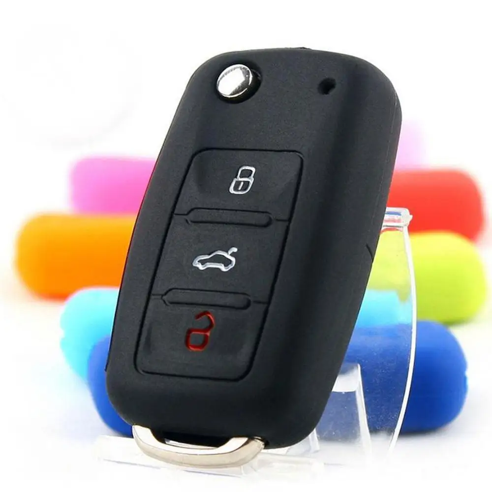 Горячий силиконовый чехол для автомобильного ключа VW Golf Bora Jetta GOLF Passat Skoda Octavia A5 Fabia