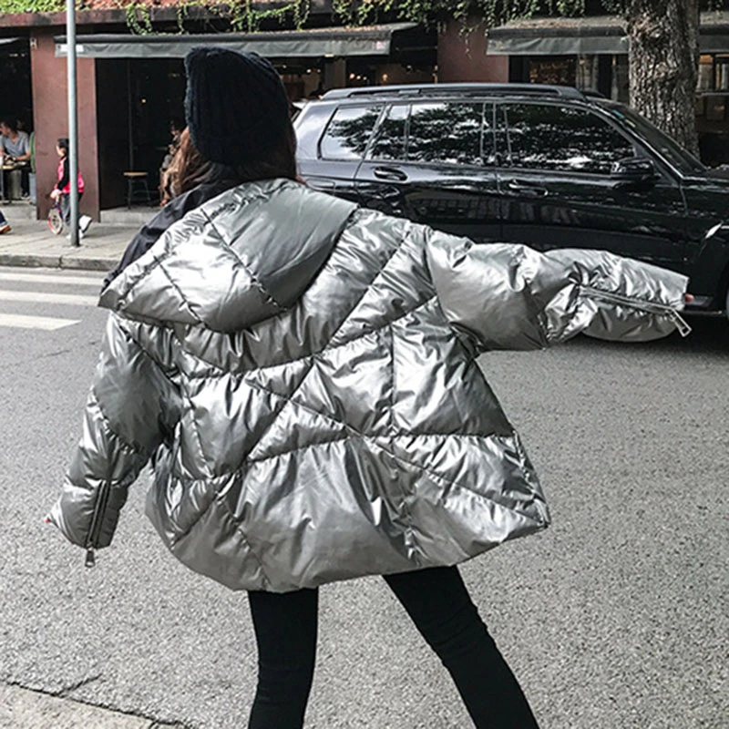 Брендовая зимняя Глянцевая пуховая парка женское водонепроницаемое пальто