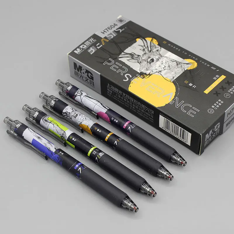 Ручка гелевая M &amp G с изображением замечательных животных быстросохнущая 0 5 4 шт. |