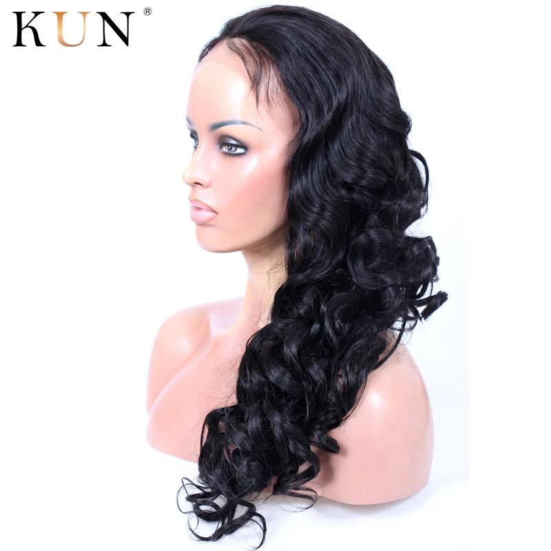 KUN волосы свободный волнистый парик 13x6 человеческие парики Remy 150 180% Плотность