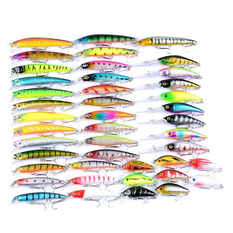 

43Pcs Mixed ABS Fishing Lure Bait Set Wobbler Crankbaits Swimbait Minnow Hard Baits Spiners Carp Fishing Tackle