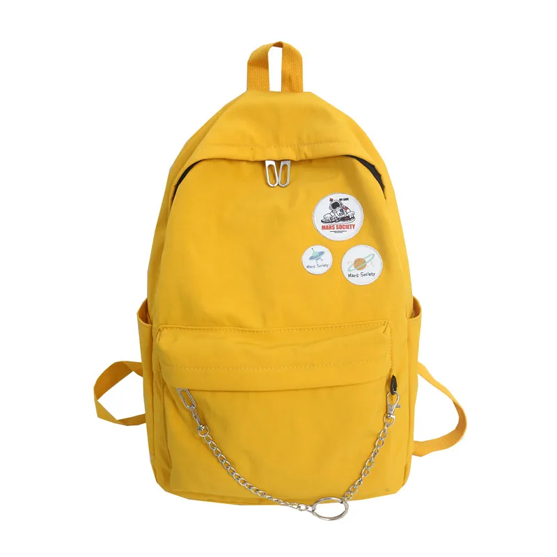 Yellow Однотонный модный нейлоновый женский рюкзак высокого качества водонепроницаемый нейлоновый школьный рюкзак корейский рюкзак в стиле преппи Mochila - Цвет: Yellow