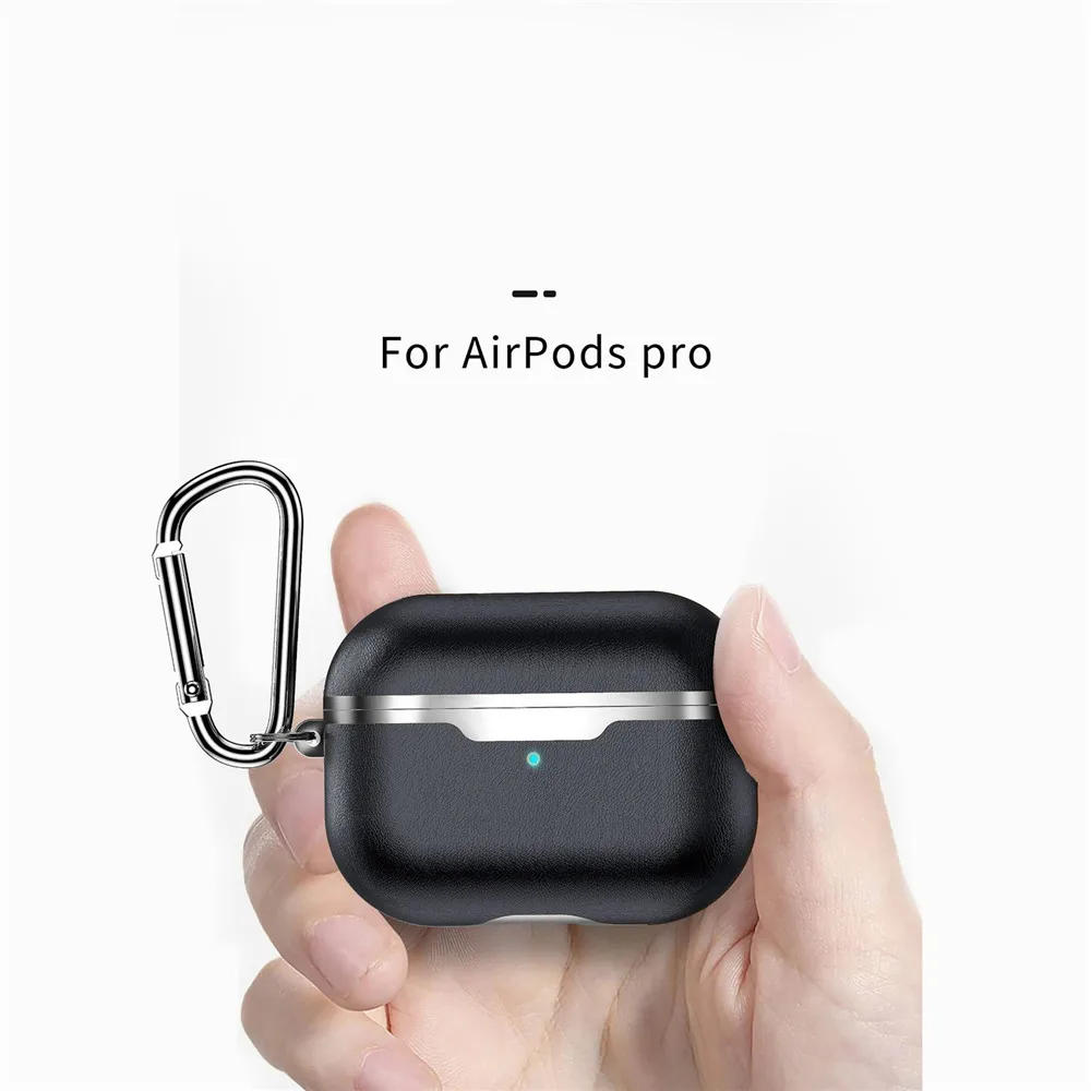 Портативный защитный чехол из искусственной кожи для Airpods Pro Bluetooth беспроводной
