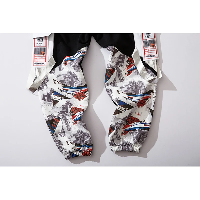 Брюки мужские с лентами в стиле пэчворк мешковатые джоггеры султанки