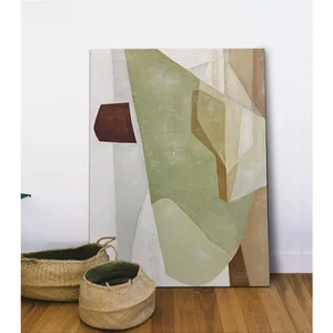 Handmade Abstract Painting Canvas Painting Large Wall Art Modern Room Decor Minimalist Painting Morandi Color Harmonious Green
