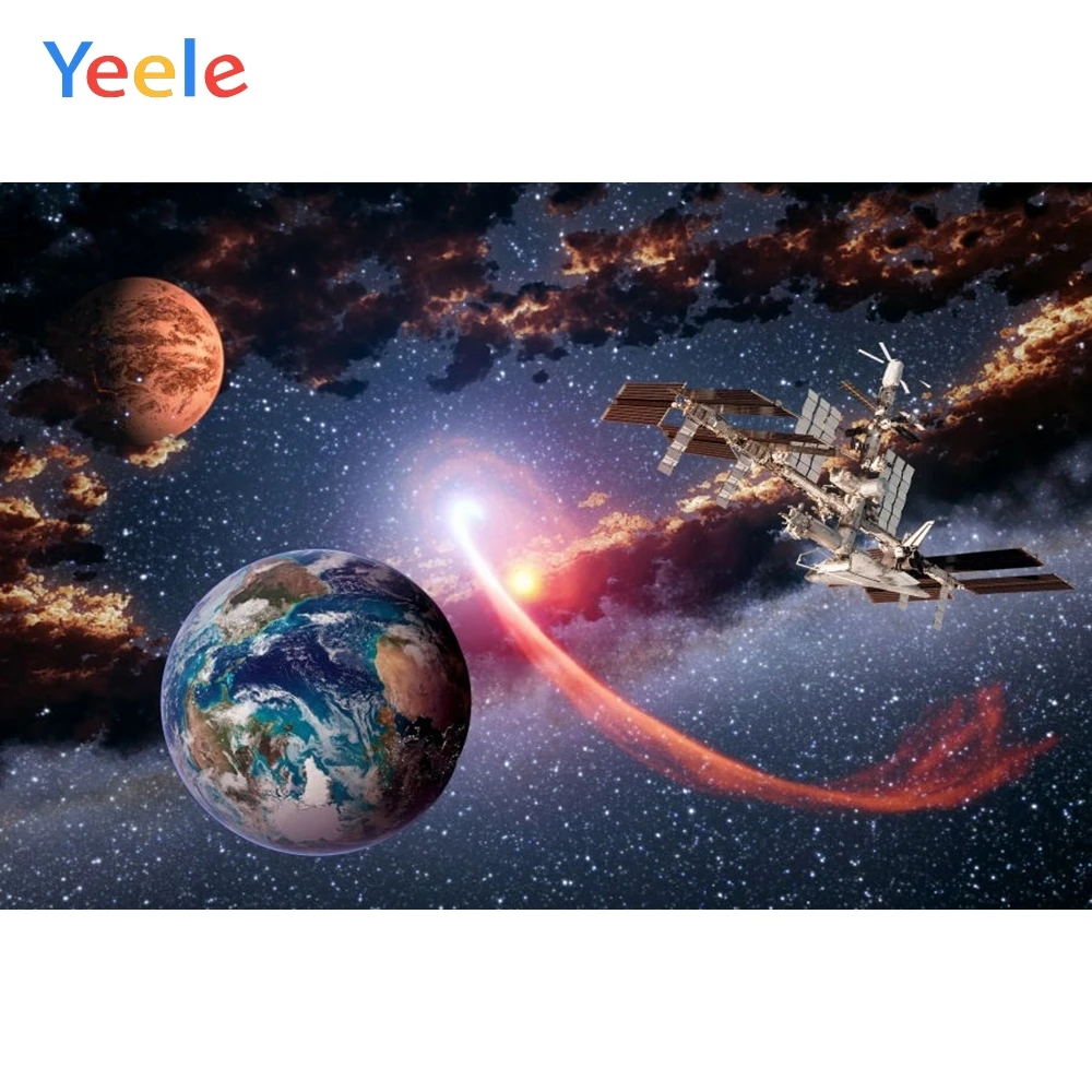 Yeele земля планета Вселенная Космическая туманность Дети Фото фоны Мальчик День рождения пользовательские фотографии фон для фотостудии