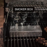 stainless steel smoker box barbecue grill cooking tools bacon fish mini wood chips bbq smoker box bbq accessories