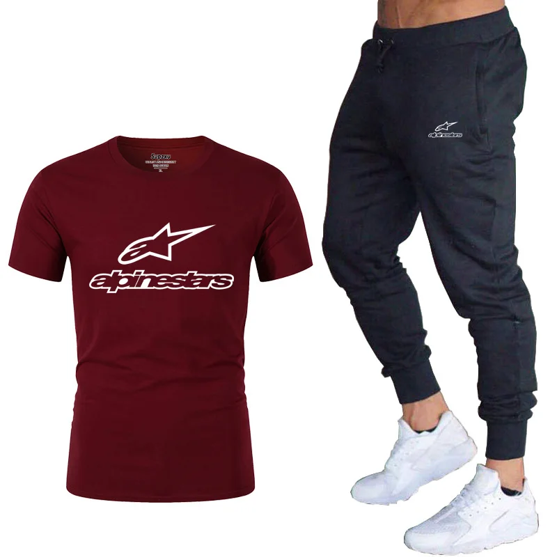 

2021 Brand Suit Alpinestar Fashion T-shirt Pants Men's Sportswear Summer Men's Suit Clothes Short-sleeved T-shirt Casual Pants