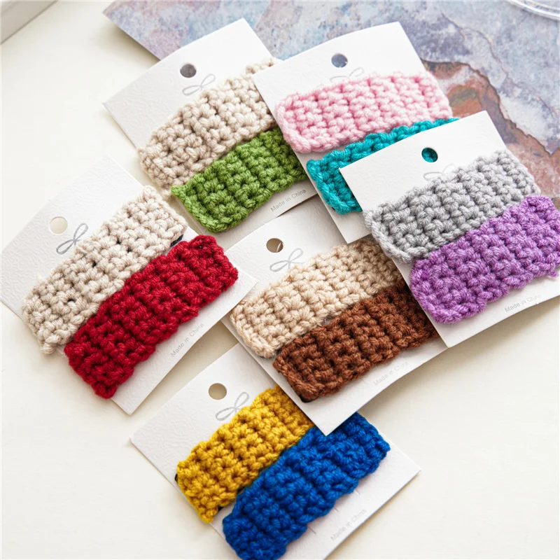 

2021 Women Girls Cute Colorful Wool BB Clip Hairpins Sweet Hair Clips Barrettes Slid Clip Headwear Fashion Hair Accessories New