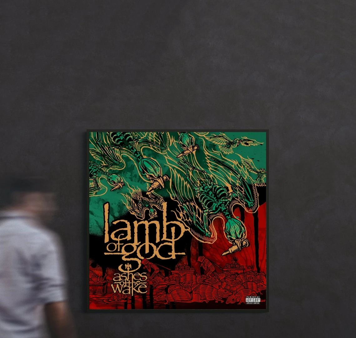 Плакат-Обложка альбома с изображением ягненка Бога-золы пробуждения музыки