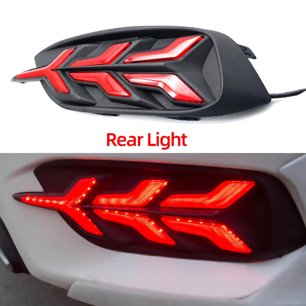 2 шт. Автомобильный светодиодный DRL дневные ходовые огни Задний бампер