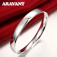 925 silver 10mm smooth braceletbangle for men women fashion jewelry gifts