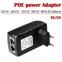 ac 110v 240v to dc 12v 15v 18v 24v 48v 0 5a 1a poe power supply over ethernet injector poe power adapter euus optional