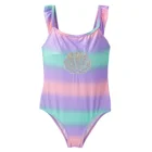 Новинка 2021, блестящий детский цельный купальник для девочек, Радужный красочный купальный костюм, купальник, детский раздельный купальник, пляжная одежда