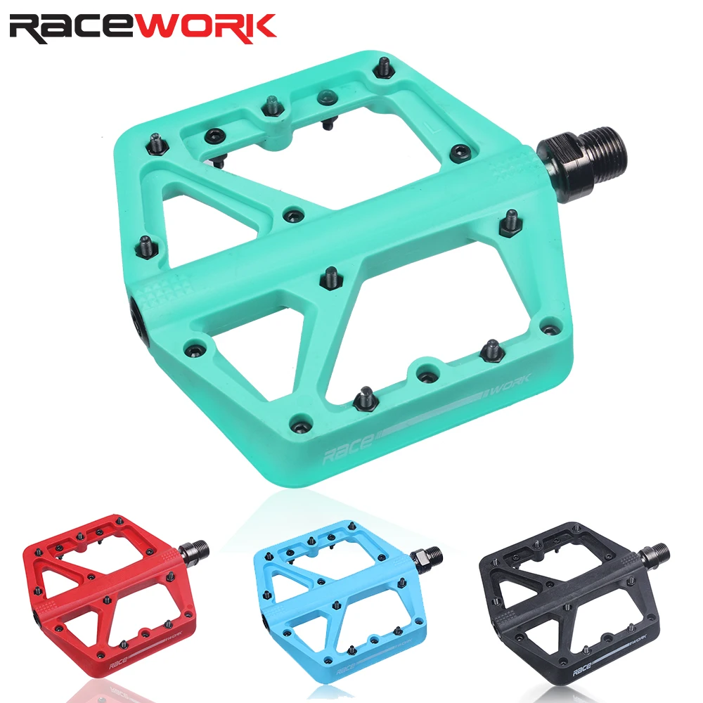 

RACEWORK Mountain Bike Pedal Sealed Bearing MTB Road Bicycel Pedal Anti-Slip Ultra-Light BMX Accessories Durable Widened Area