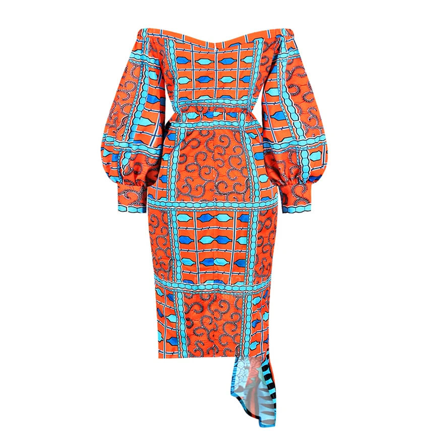 

Women African Clothes For Ladies Dashiki Print Autumn Plus Robe Africaine Lantern Long Sleeve African Dresses For Female Vestido