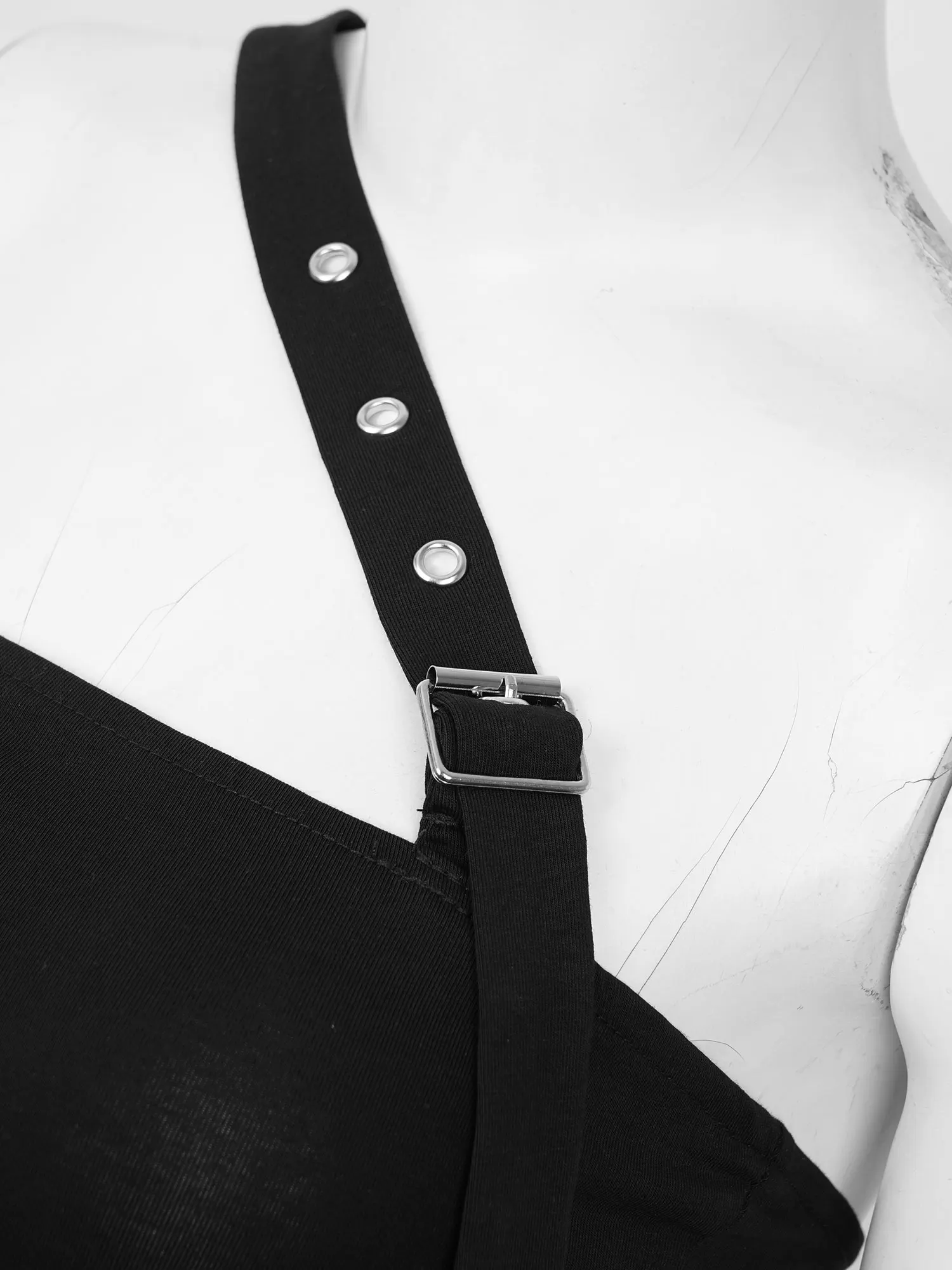 

New Women Corset Crop Sexy Summer Irregular Single Shoulder Strap Buckle Sleeveless Crop Workout Running Gym Yoga Dance Bra Top