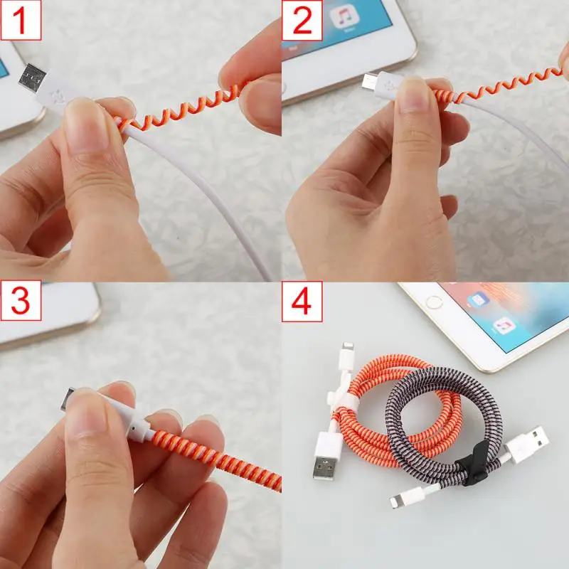 

2021 New 9 Colors 1.4M Cable Winder Wire Protection Case Data Line Protection Spring Rope Twine For IPhone Android USB Cover