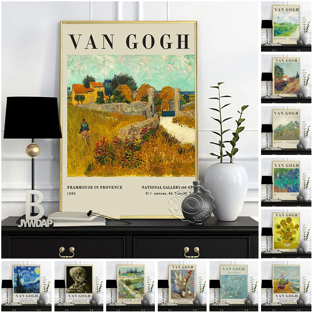 Выставочный плакат Винсента Ван Гога картина маслом ирисы ваза С ДВЕНАДЦАТЬЮ