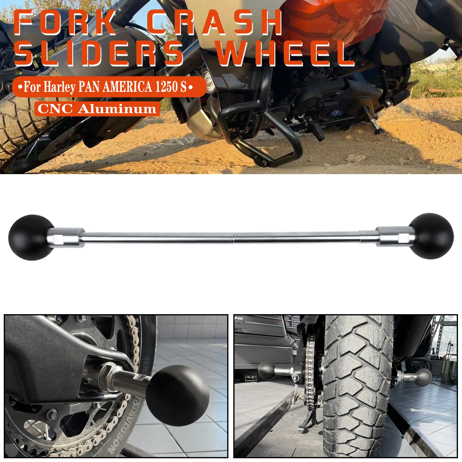 

Compatible With Harley PAN AMERICA 1250 S RA1250 S ADV 21-22 Rear Fork Axle Frame Slider Crash Protector CNC Falling Protection