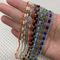 used for diy making bracelets anklets and necklace accessories 1 meter long golden handmade chain cylindrical crystal jewelry