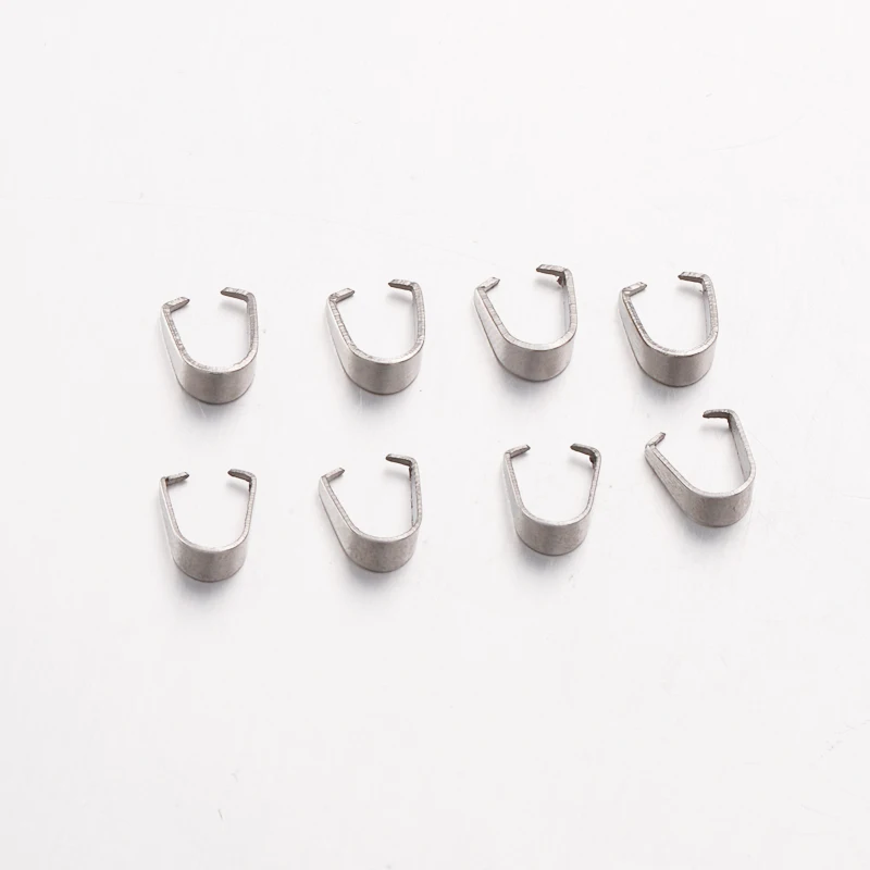 

Fnixtar 1000Pcs/Lot 9*4mm Stainless Steel Clip Clasps Pinch Clip Bail Pendant Connectors Jewelry Findings DIY Accessories