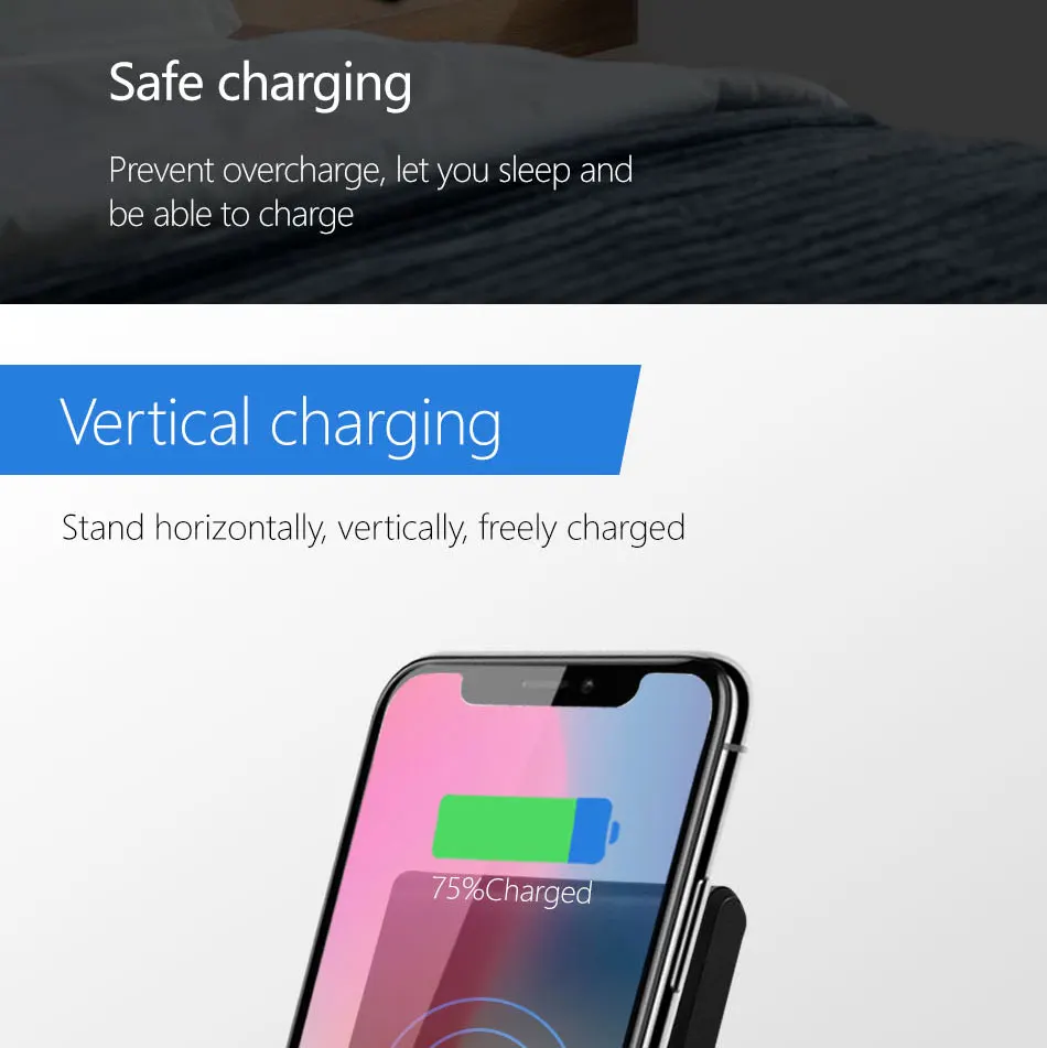 Складная 10 Вт Беспроводная подставка для зарядного устройства для iPhone X XR XS 8 Беспроводная зарядка индуктивное зарядное устройство для Samsung Galaxy S8 S9 Note 8 9