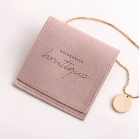 custom stamped logo printed luxury envelope flap micro fiber suede microfiber envelope jewelry pouches and packaging gift bags