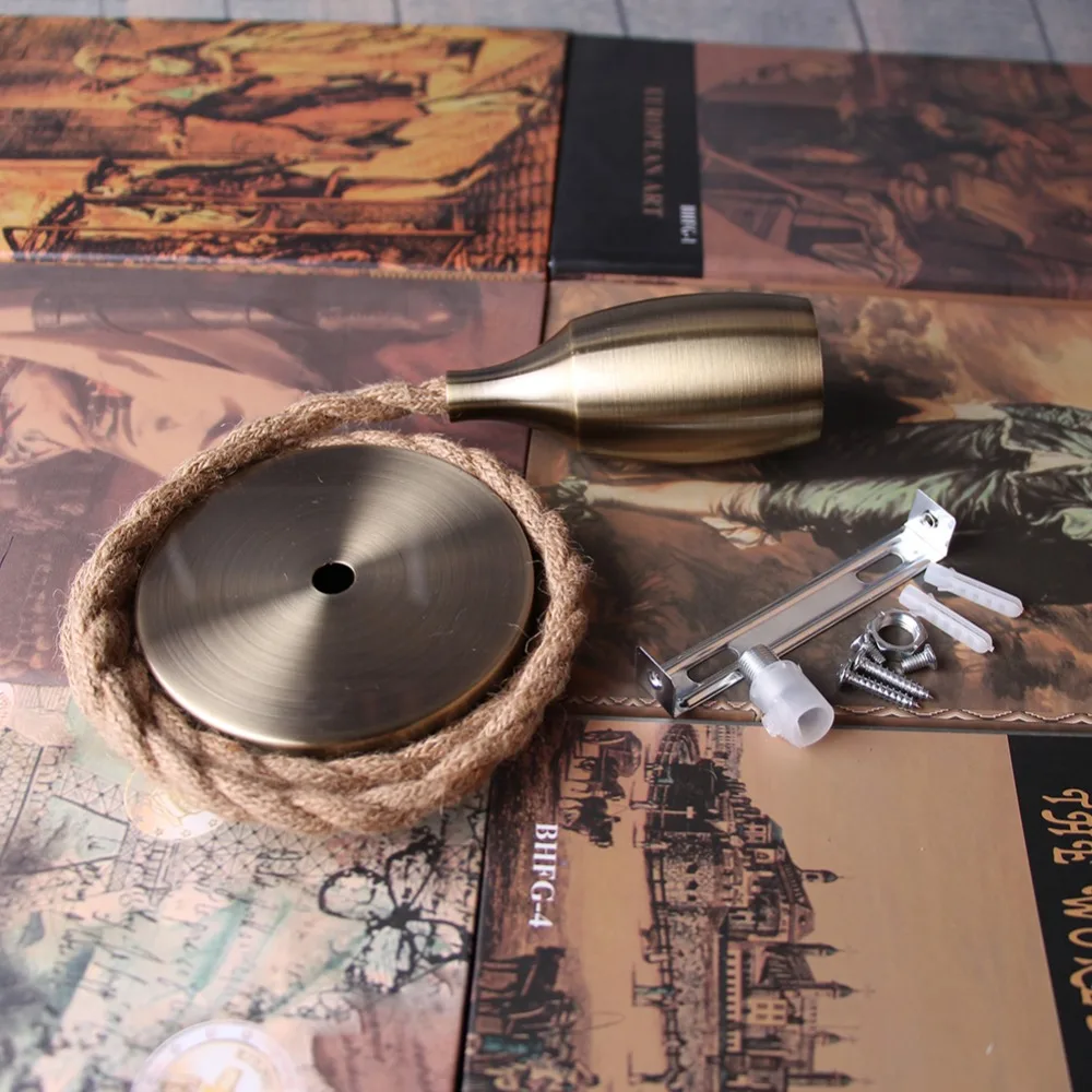 

Nordic Modern Hemp Rope Pendant Lights Fixture LED Creative Hanging Lamp Industrial Retro DIY for Bedroom Living Room WJ42520