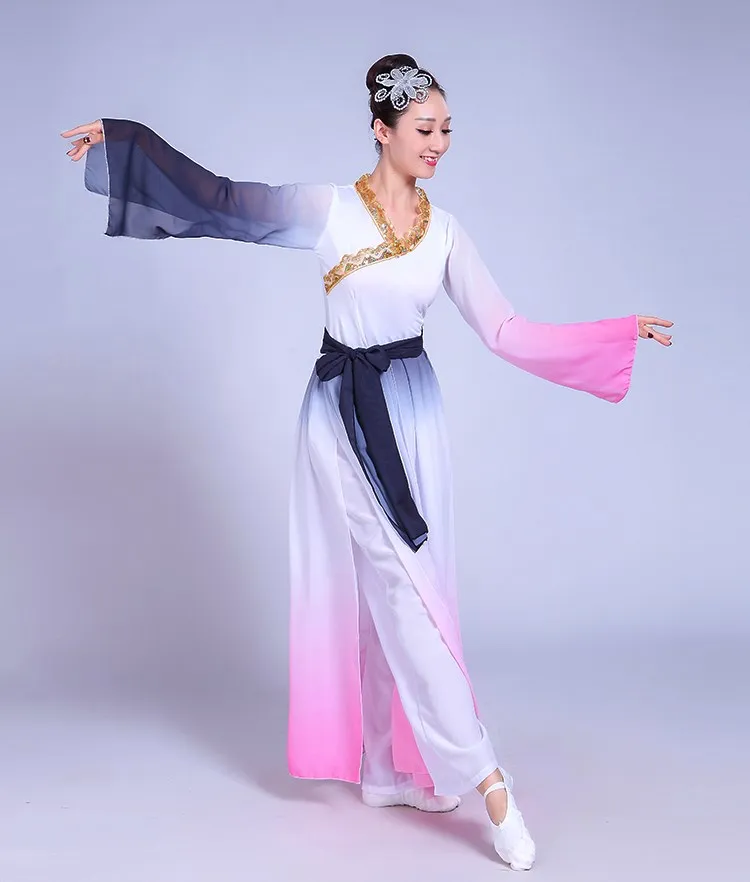 Китайский стиль Hanfu классические танцевальные костюмы для взрослых женщин Yangko