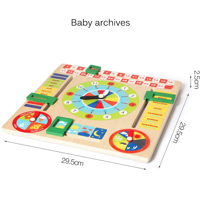 

Children Early Learning Figures Toys Baby Wooden Calendar Toys Montessori Weather Season Time Cognitive Puzzles Children Gift